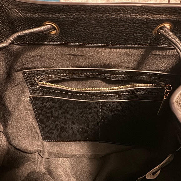 ZARA Faux Leather Fringe Bucket Backpack - Picture 3 of 8